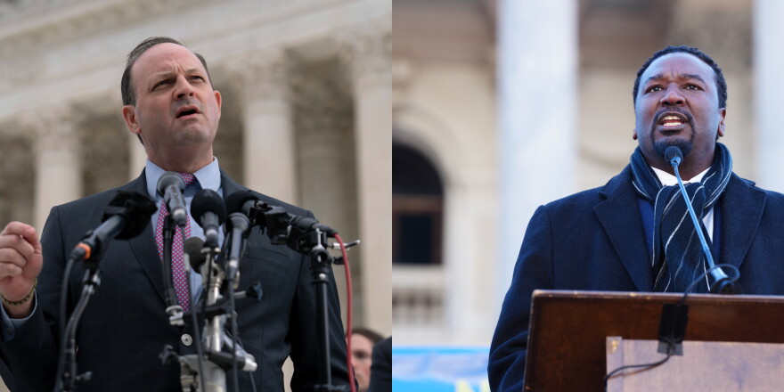 Republican Attorney General Alan Wilson and S.C. Rep. Jermaine Johnson, D-Richland, will square off in what is expected to be their only debate on Oct. 6 before the Nov. 3 general election. (AP Jose Luis Magana and Meg Kinnard)