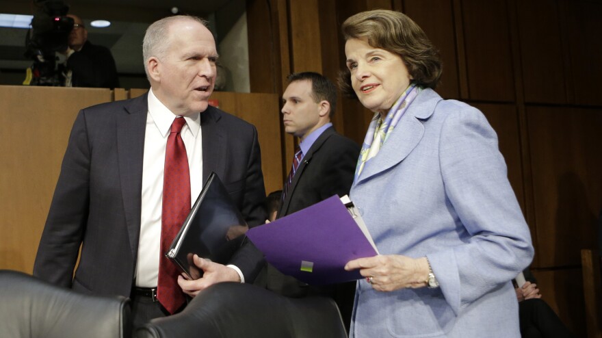 Senate Intelligence Committee Chair Sen. Dianne Feinstein, D-Calif. welcomes CIA Director John Brennan on Capitol Hill in 2013.