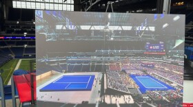 A rendering of the pools that will be built at Lucas Oil Stadium. (Jill Sheridan/WFYI)