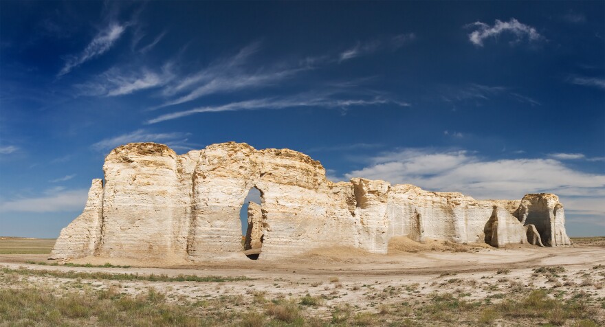 Monument Rocks limestones formations in Kansas.