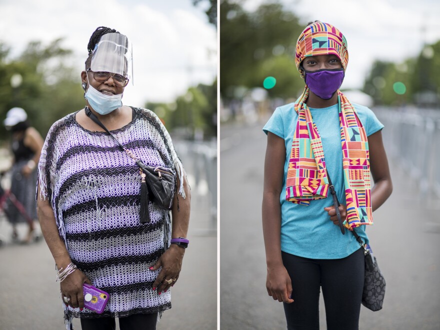 Left, Telsa Jones Linton, of Rochester, N.Y. Right, Mary Kabore, of Honeytown, Md.