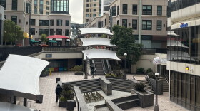 Oakland City Center near the 12th Street BART station. Lots of room for restaurants, shops, and offices, but it's pretty empty. 