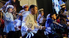Members of the yuraq group from Kotlik perform on Nov. 16 during Quyana Nights.