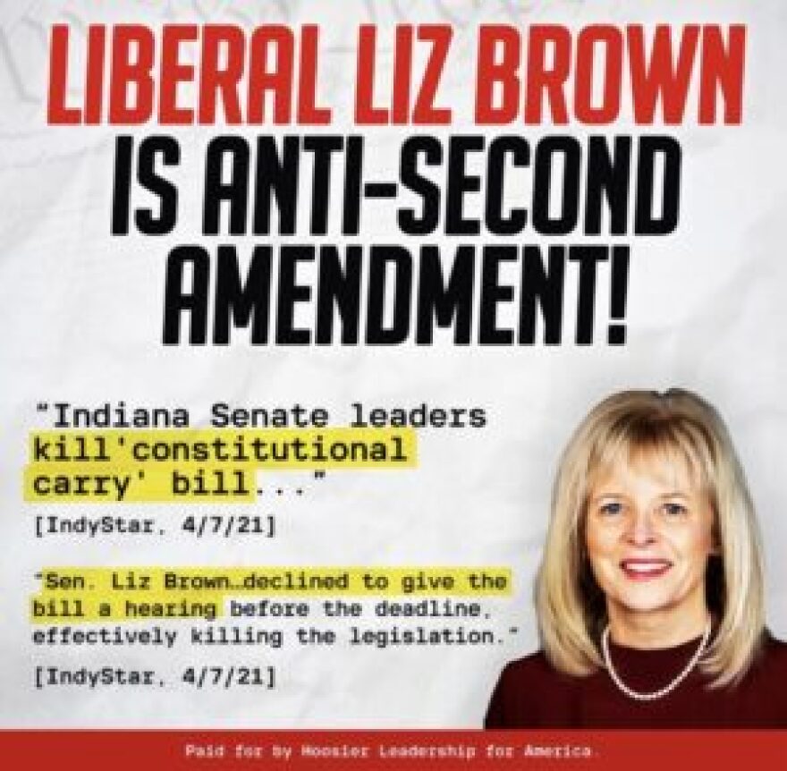 Ads being sent via text in Northeast Indiana target Sen. Liz Brown.