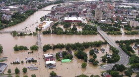 Aerial view of flooding in Binghamton. (Photo courtesy National Weather Service in Binghamton)