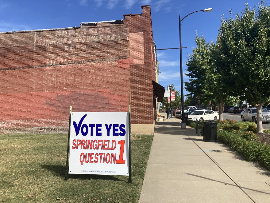 A Vote Yes on Question 1 sign is seen in the Commercial Street historic district on Oct. 14, 2022, across town from the Galloway neighborhood site affected by the rezoning ballot issue, up for a vote on Nov. 8, 2022.