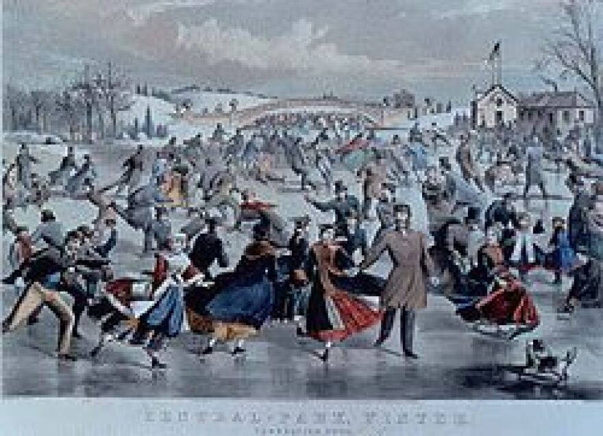 \"Central Park Winter\" by Currier and Ives, 1862.