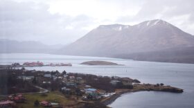 An aerial view of the village of Larsen Bay in December, 2019. (Photo by Kavitha George/KMXT)