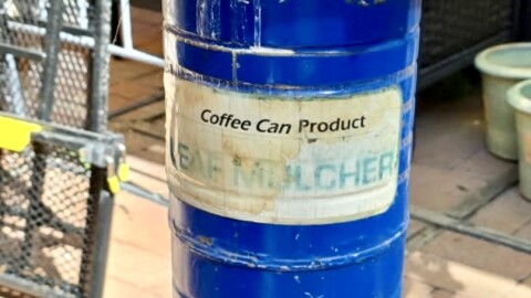 Tom Lidinsky's "coffee can product" leaf-mulcher.