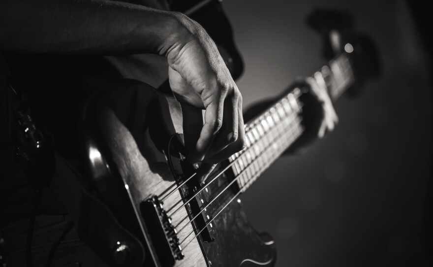 Bass guitar stock photo