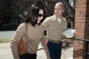 Marine Maj. Joshua Mast and his wife, Stephanie, arrive at Circuit Court, Thursday, March 30, 2023 in Charlottesville, Va.
