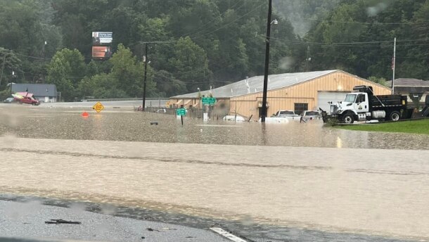 Flooding in Whitesburg, Kentucky.