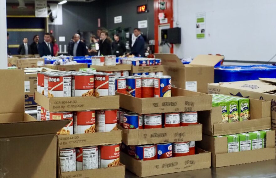 Cans of food at the Regional Food Bank of Oklahoma, pictured Oct. 29, 2025, are ready to be packed and distributed to feed Oklahomans.