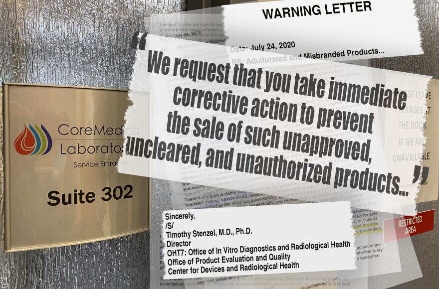 CoreMedica received an FDA warning letter on July 24 about its COVID-19 antibody screening kit. 