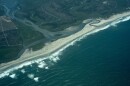 Aerial view of the Tijuana river from the Pacific Ocean. 