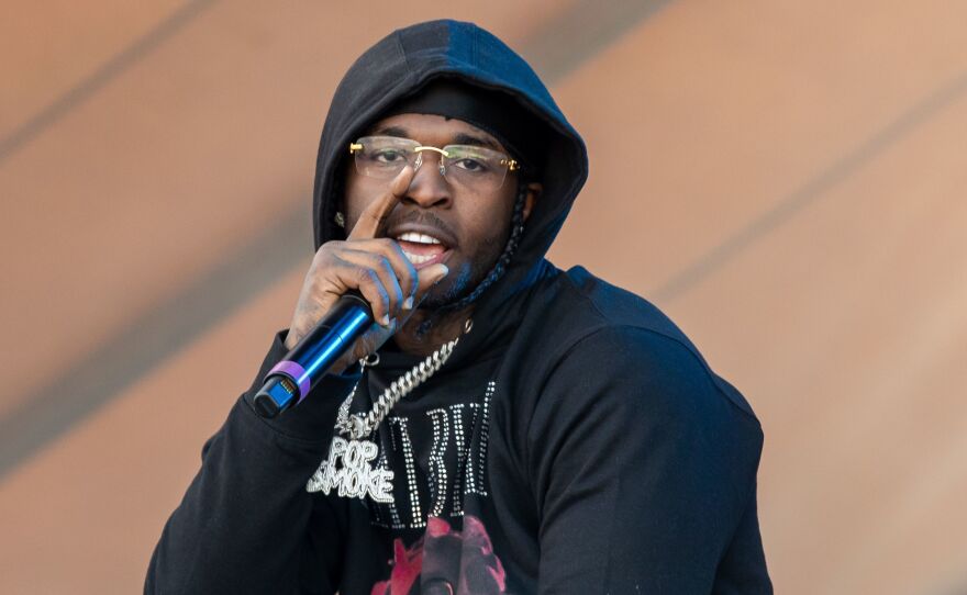 American rapper Pop Smoke performs during the Astroworld Festival at NRG Stadium on November 9, 2019 in Houston, Texas.