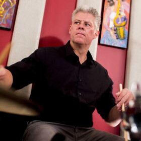 Drummer Barrett Martin in the KNKX studios.
