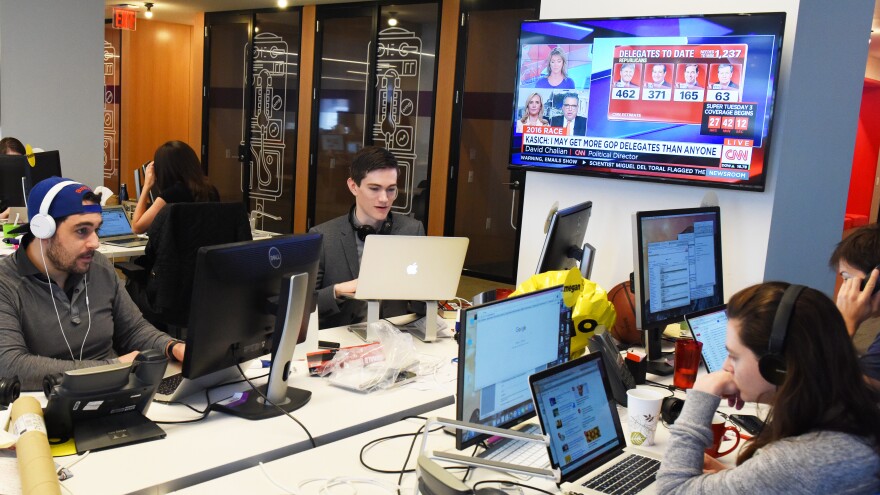 BuzzFeed's K-File (from left: Andrew Kaczynski, Nathan McDermott, Megan Apper and Chris Massie) has been covering the 2016 election by revealing the candidates' contradictions, hypocrises and misstatements.