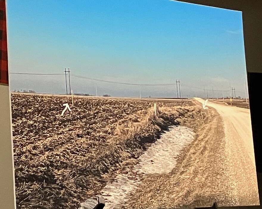 A photo of the 30-acre farmland site where CIPCO wanted to build the new natural-gas power plant, east of Maysville in rural Scott County.