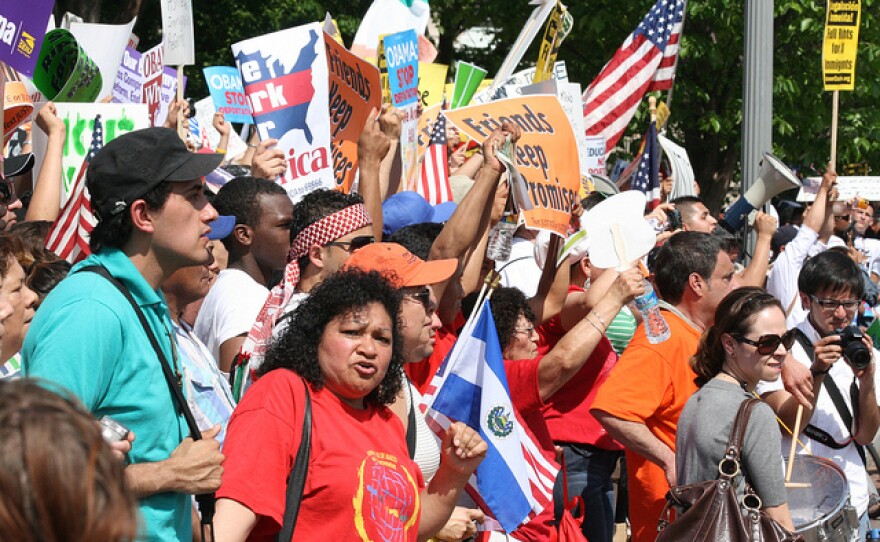 Demonstrators at a 2010 protest in Washington D.C. demanding immigration reform. Several efforts since have failed in Congress.