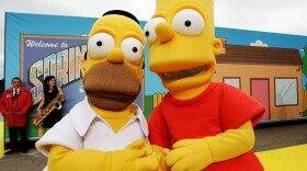 Homer, left, and Bart Simpson: too dangerous for Iran.
