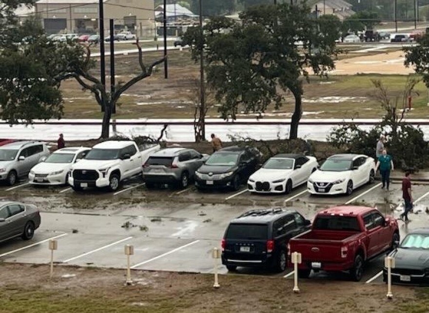 A small tornado left behind some damage at Fort Sam Houston on Oct. 26, 2023.