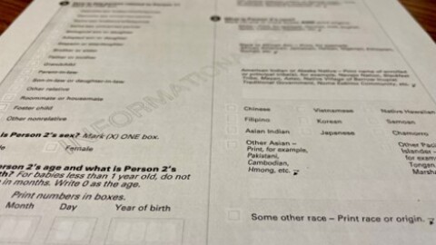 A page of questions from the current U.S. Census Bureau's American Community Survey. That's an ongoing, sample-based survey that collects detailed yearly social and economic data, while the decennial Census is a complete population count conducted every 10 years.