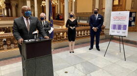 Members of the Indiana Senate Democratic Caucus discuss their call for redistricting reform.