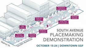 Graphic depicting the South Avenue Placemaking Demonstration