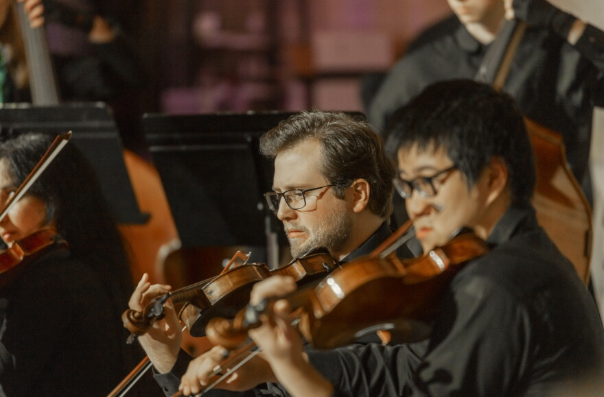 Members of the UMKC Conservatory Orchestra performing at the 2024 Crescendo