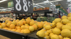 Lemons in a display at Walmart. 