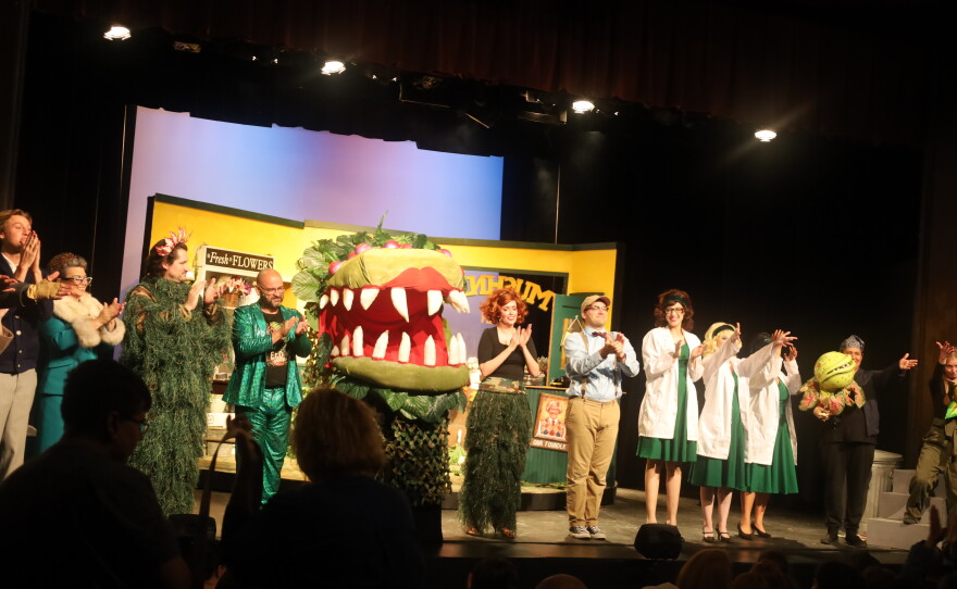 Company bow for the Brownwood Lyric Theatre’s production of Little Shop of Horrors. Photo by Allison Diaz.