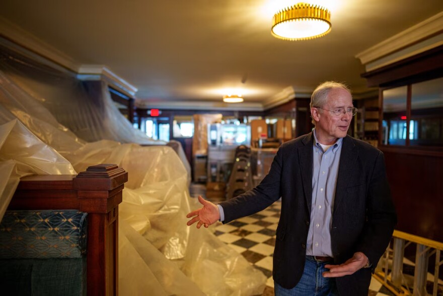 (Trent Nelson | The Salt Lake Tribune) Owner George Daines at The Bluebird Cafe in Logan, which is being renovated, on March 7, 2025.