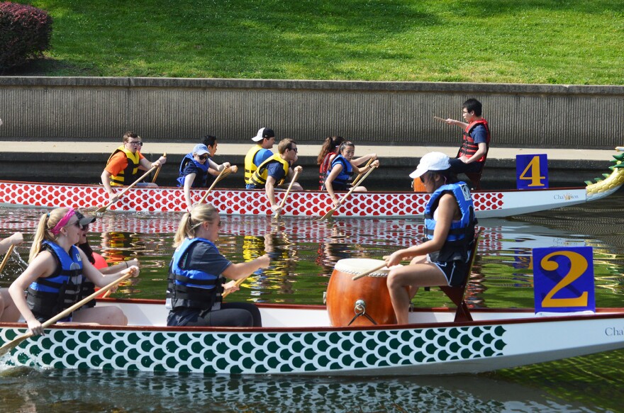 UMKC's Enactus team at a previous Dragon Boat Festival race.