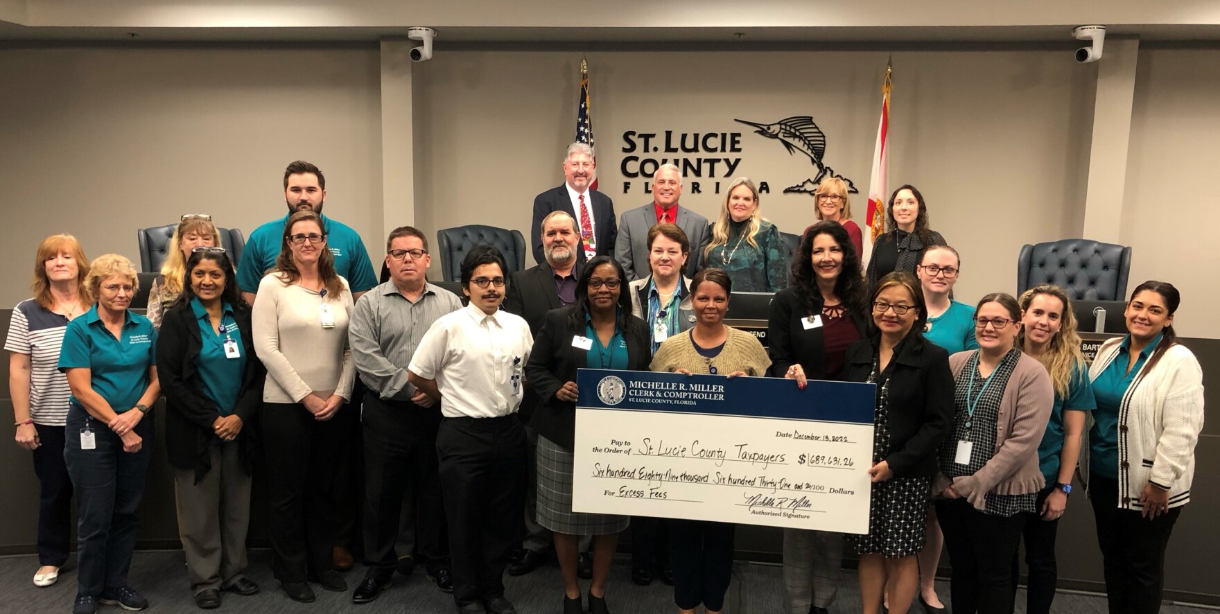 St Lucie Clerk and Comptroller Presents Check for $689 631 26 to St Lucie Clerk and Comptroller Presents Check for $689 631 26 to