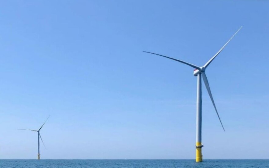 Dominion Energy says its 2-turbine offshore wind pilot project in the Atlantic Ocean off Virginia Beach is ready for commercial service.  