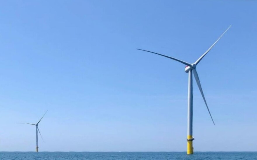 Dominion Energy says its 2-turbine offshore wind pilot project in the Atlantic Ocean off Virginia Beach is ready for commercial service.  