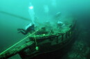Maritime archaeologists exploring the "Christmas Tree" shipwreck in 2011.