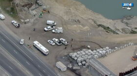 This aerial image shows the Oceanway construction area where human remains were found Tuesday.