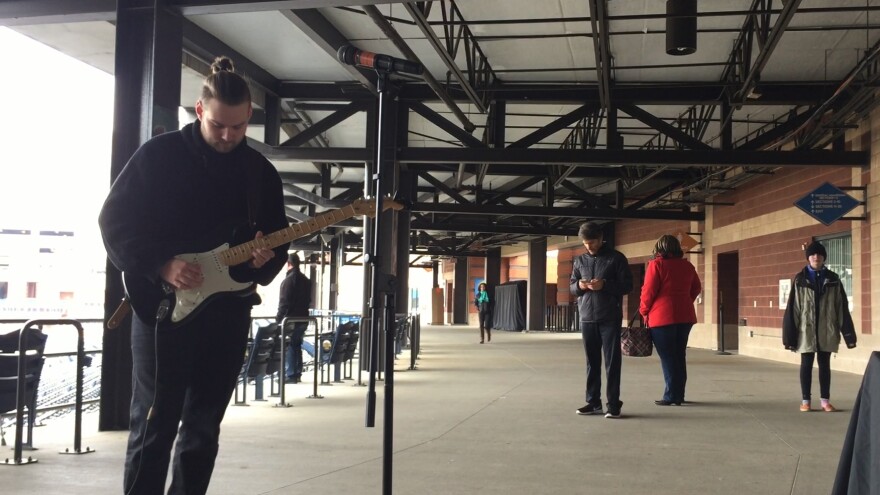 Cody Miller was one of the instrumentalists who came to the tryouts at Canal Park. Others included a sax and clarinet duo, and a harmonica player.