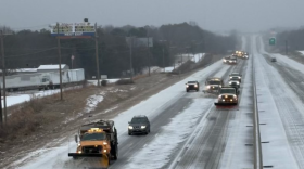 Transportation crews work to clear Interstate 85 from ice and snow on Sunday, Jan. 25, 2026.