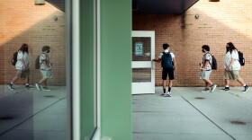 Students at Watertown High School arrive for their first day back on August 27, 2021.
