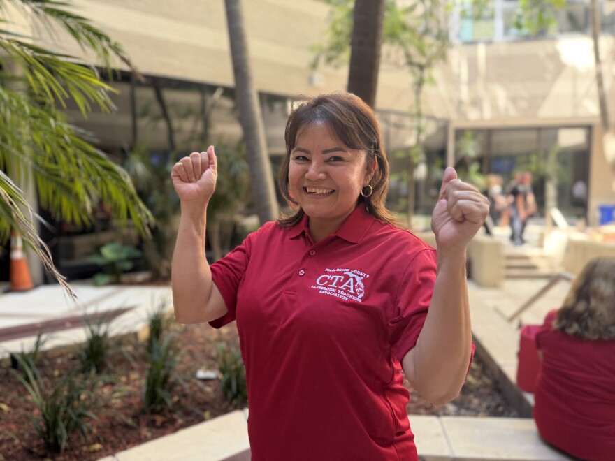 Teacher Patricia Mendoza said she cried the night before the vote, afraid for what the result would be. On Wednesday, she celebrated the raise to her paycheck.