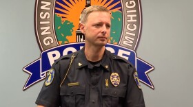 Lansing Police Chief Robert Backus at a Monday news conference.