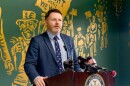 Assemblymember Pat Burke speaks at his office in Buffalo, New York on July 22, 2026.