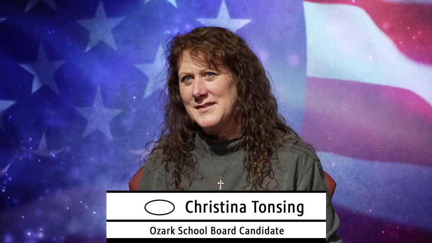 Christina Tonsing, candidate for Ozark Board of Education in the April 7, 2026 Municipal Election.