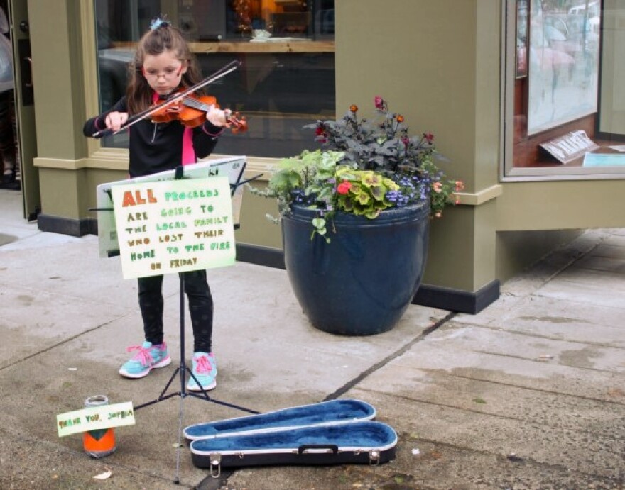 This isn’t the first time Sophia Nylen has donated her earnings to a cause. Her mother says she’s given money to The Glory Hole. (Photo by Lisa Phu/KTOO)