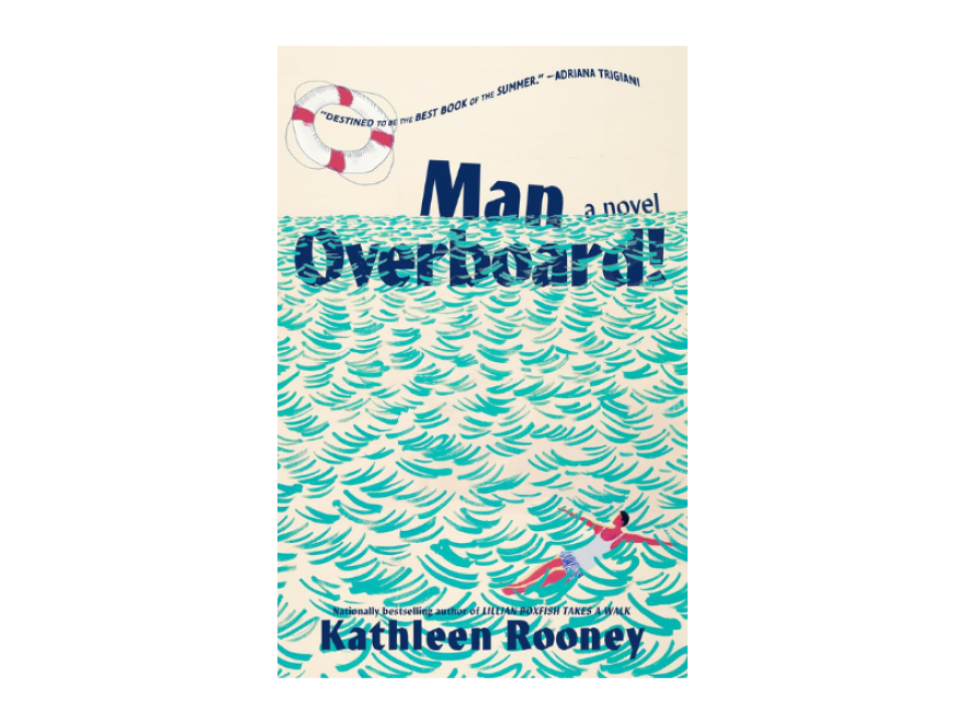 illustration of a person in waves in an ocean