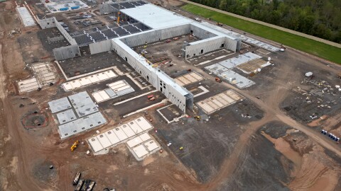 Construction at the 745,000-square-foot fairlife dairy plant north of Route 104 in Webster as seen on Sept., 24 2024.