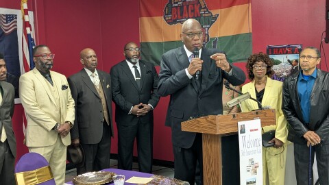 Rev. R.B. Holmes, pastor of Tallahassee's Bethel Missionary Baptist Church, was joined by other pastors from around Florida in speaking out against the anti-DEI bill.